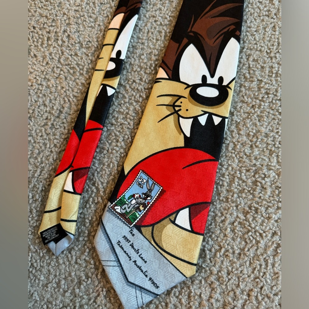 Looney Tunes Tasmanian devil stamp collection tie